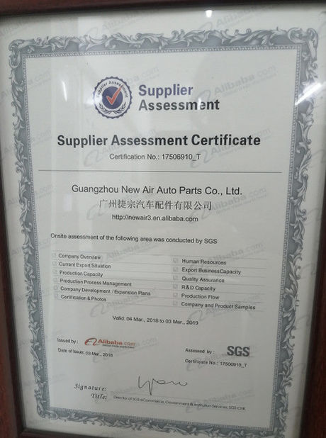 China Guangzhou New Air Auto Parts Co., Ltd. zertifizierungen
